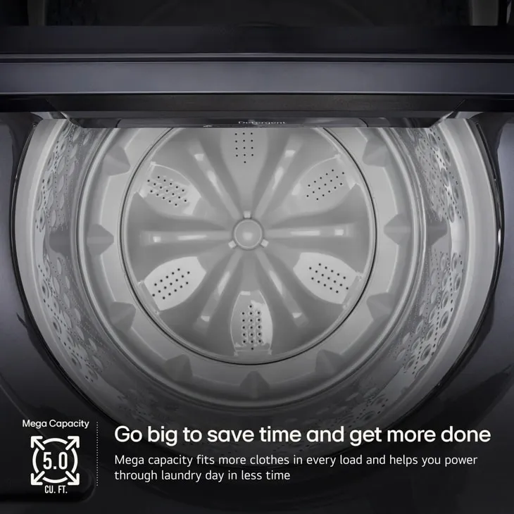 LG 5 Cu. Ft. Platinum Black Impeller Top Load Washer with