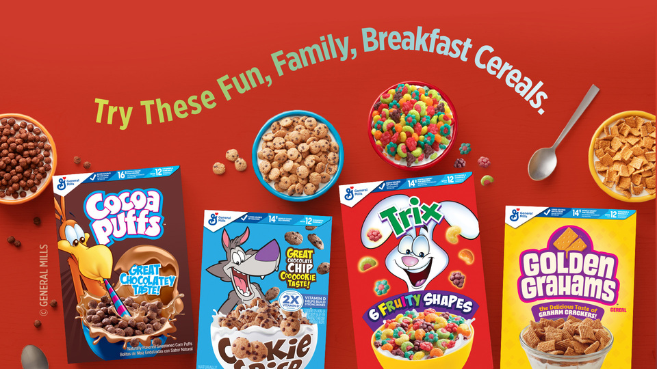 4 pack) Trix Breakfast Cereal, Fruit Flavored Corn Puffs, 10.7 oz