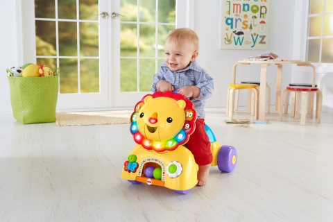 pousseur fisher price lion