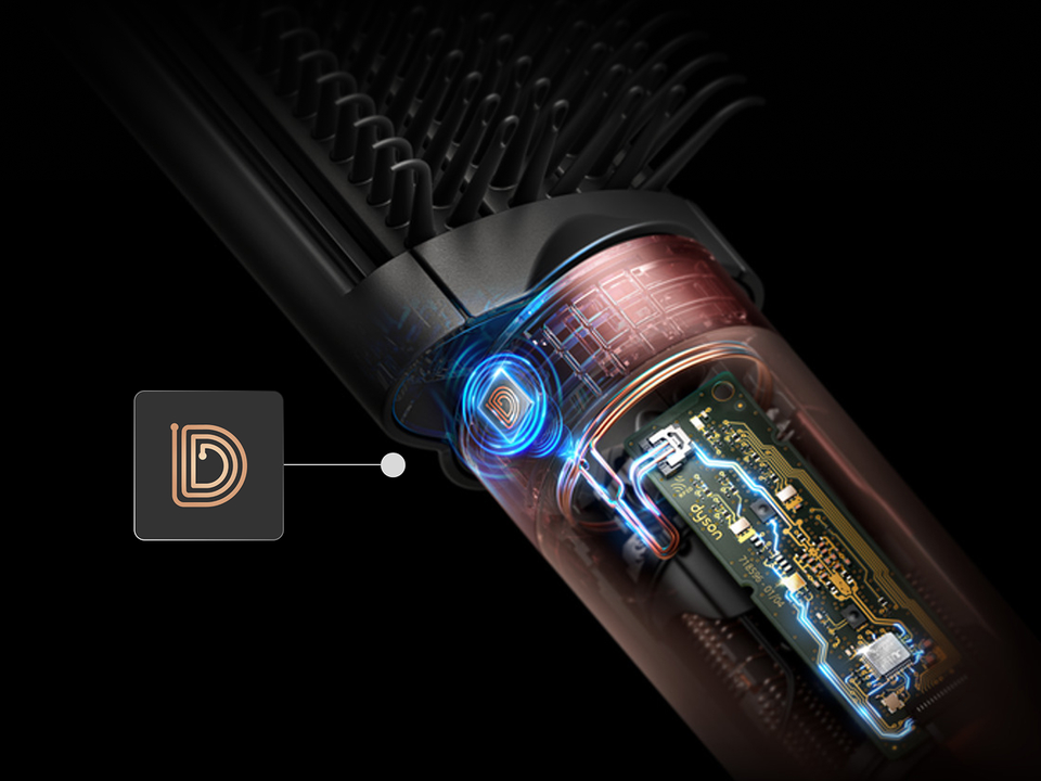 Cutaway shows the Intelligent attachments inside the Dyson Airwrap Co-anda2x multi-styler and dryer.