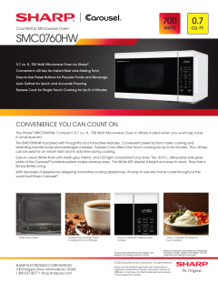 Sharp 0.7 Cu. ft. White Countertop Microwave