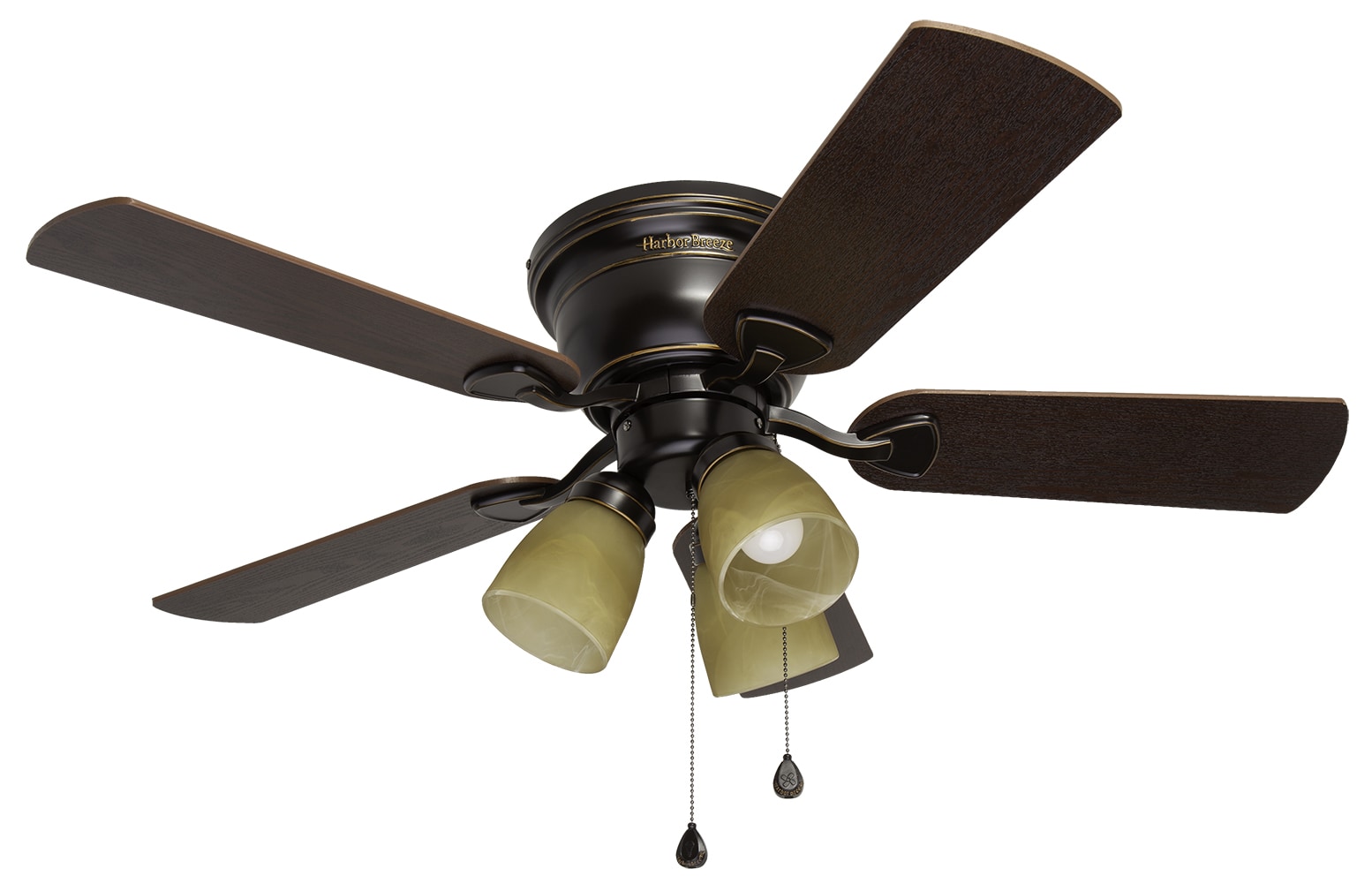 Harbor Breeze Centreville 42 In Oil Rubbed Bronze Led Flush Mount Ceiling Fan 5 Blade In The Ceiling Fans Department At Lowescom