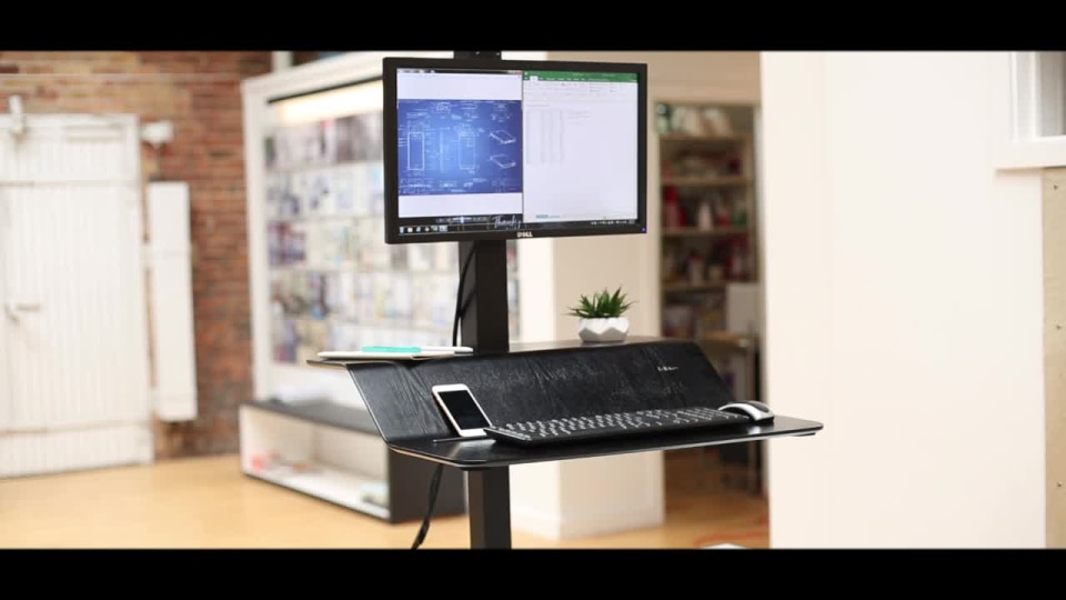 thumbnail video image 3 of Fellowes Manufacturing 8082001 Lotus VE Sit-Stand Workstation - Dual, 3 of 3