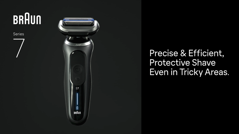thumbnail video image 2 of Braun Electric Razor for Men Series 7, Electric Shaver, 4-in-1 Clean & Charge Center, Travel Case, S7 7171cc, 2 of 16