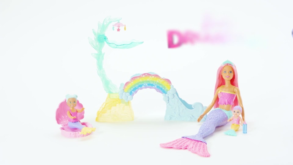 Barbie Dreamtopia Water Toy Set: Mermaid Doll, Mertoddler
