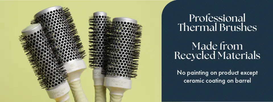Professional thermal brushes made from recycled materials