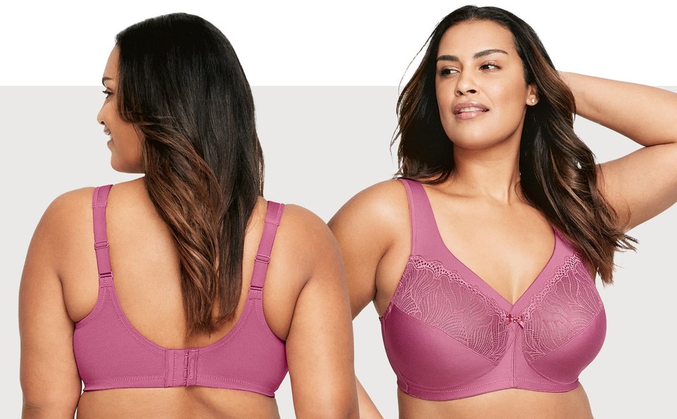 Glamorise MagicLift Natural Shape Support Wire-free Bra - Red Violet -  Curvy Bras