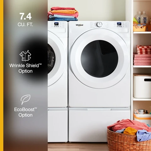 Whirlpool 7.4 Cu. Ft. Stackable Gas Dryer with Quick Dry White