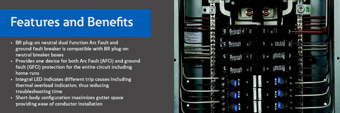 Eaton® 20-Amp 1-Pole Type BR AFCI/GFCI Plug-On Neutral Circuit