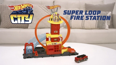 Hot Wheels City Super Loop Fire Station Mattel