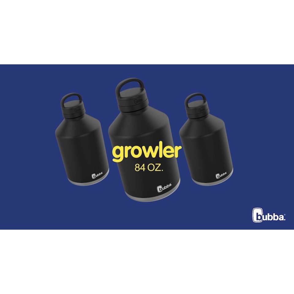 bubba Growler Stainless Steel Water Bottle with Wide Mouth Rubberized