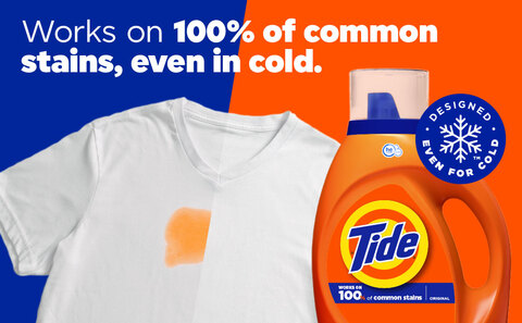 Works on 100! Of common stains, even in cold.