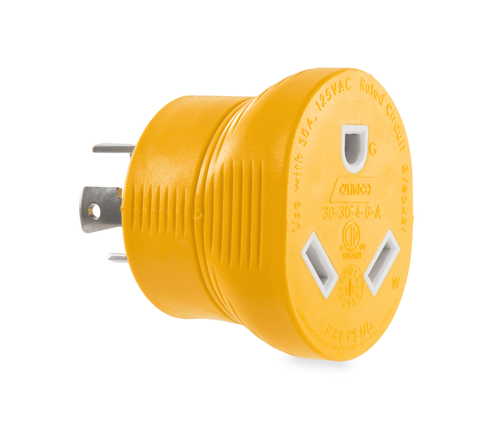thumbnail video image 2 of Camco PowerGrip Camper/RV Generator Adapter | Rated for 125 Volts / 3750 Watts (55338), 2 of 9