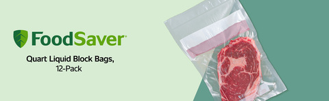 FoodSaver 1-Quart Liquid Block Heat-Seal Bags, Clear