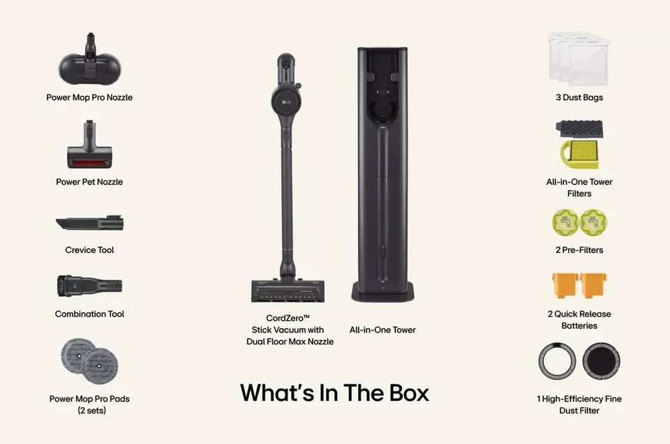 LG - A949KTMS - CordZero All in One Cordless Stick Vacuum with