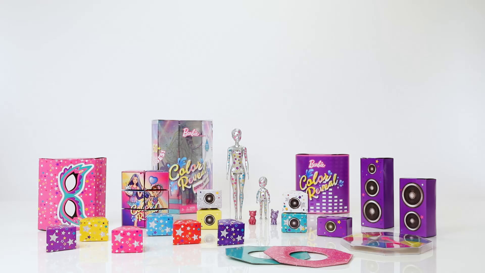 thumbnail video image 2 of Barbie Color Reveal Surprise Party Set with Fashion Doll, Small Doll & Accessories, 50+ Surprises, 2 of 7