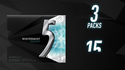 Wrigley's 5 Ascent Sugarfree Gum Wintermint 3Pk