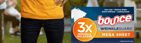 Bounce WrinkleGuard Mega Dryer Sheets, 80 Count, Outdoor Fresh