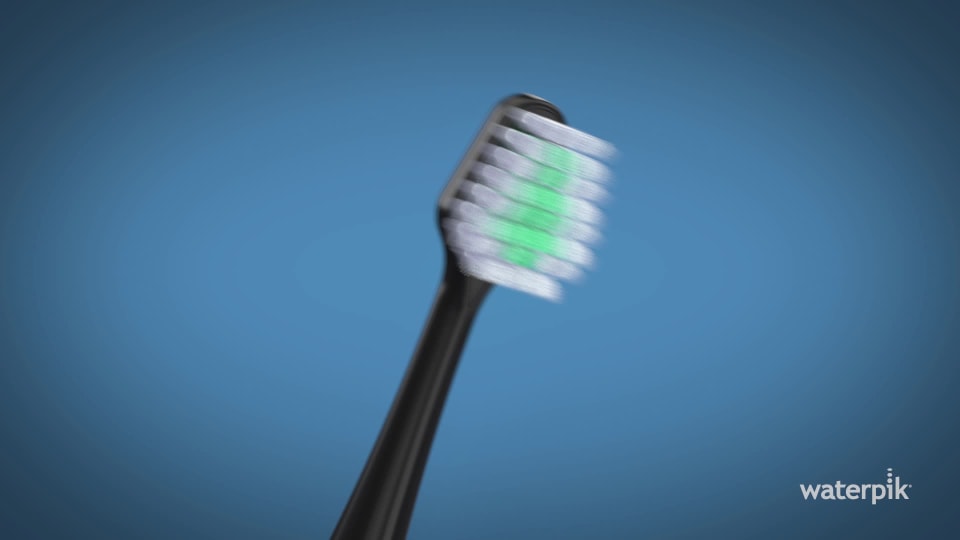 thumbnail video image 2 of Waterpik Replacement Triple Sonic Brush Heads STRB-3WB Black, 3 count, 2 of 7