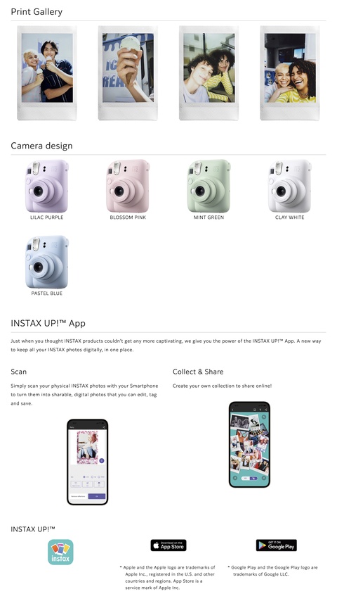 Fujifilm Instax Mini 12 Instant Camera with Case Decoration Mint Green -  Yahoo Shopping