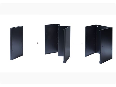 quick assembly - panels unfolds and form into a frame