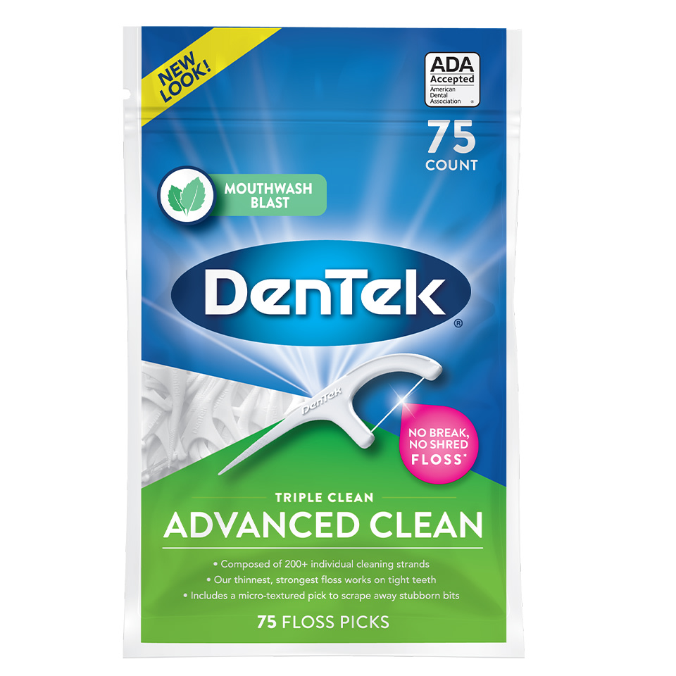 DenTek Fresh Clean Advanced Fluoride Coating Floss Picks, Long Lasting ...