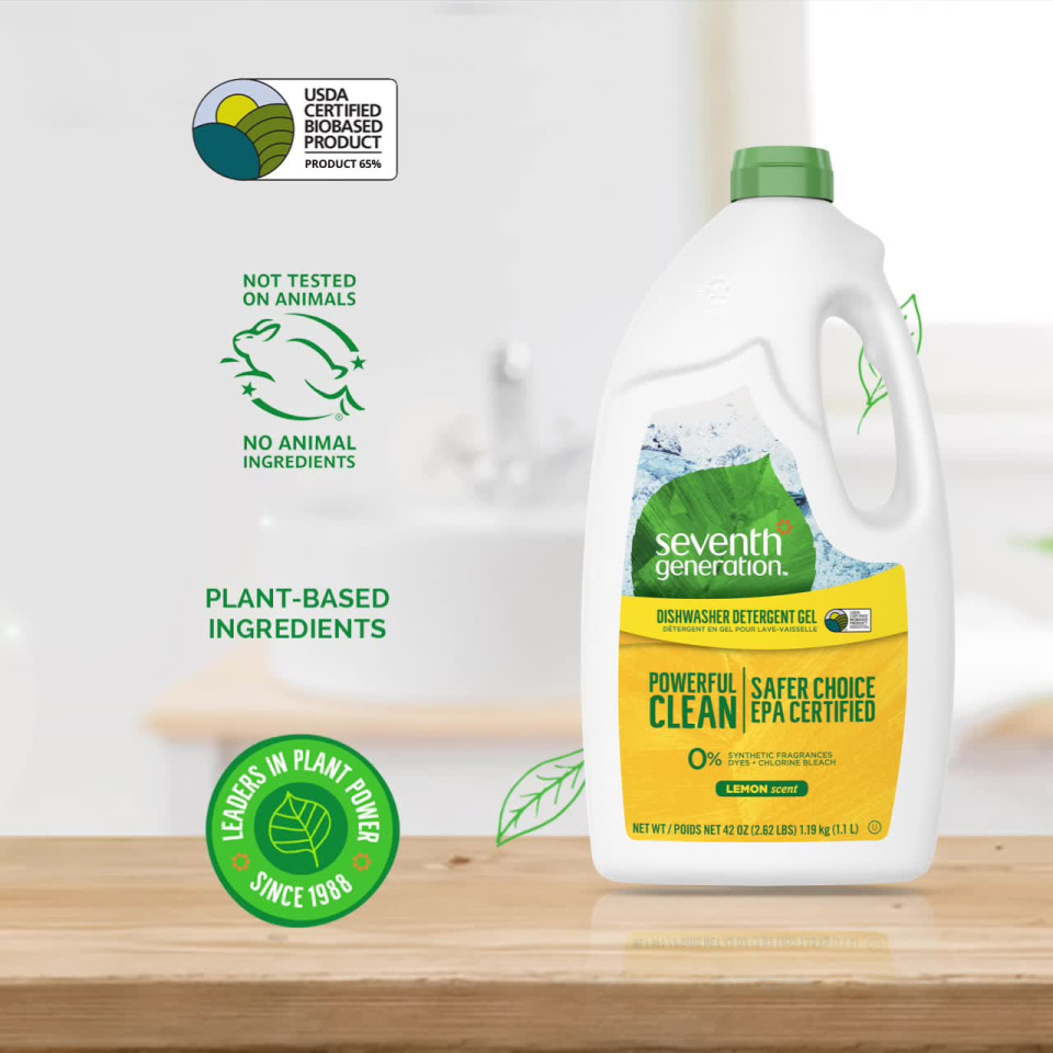 Seventh Generation Lemon Natural Dishwasher Detergent Gel 42 oz. Jug
