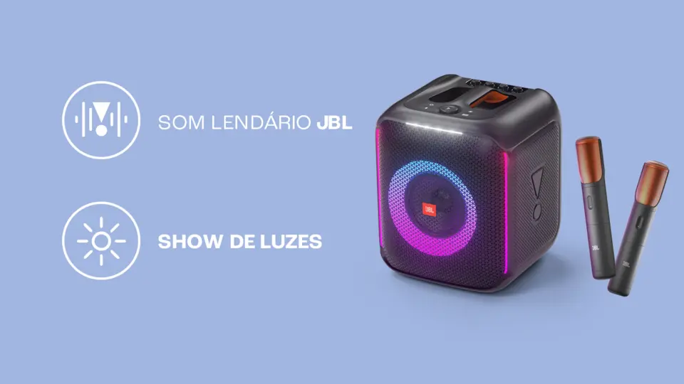 Caixa Amplificada JBL Party Box Encore com 2 Microfones Sem Fio