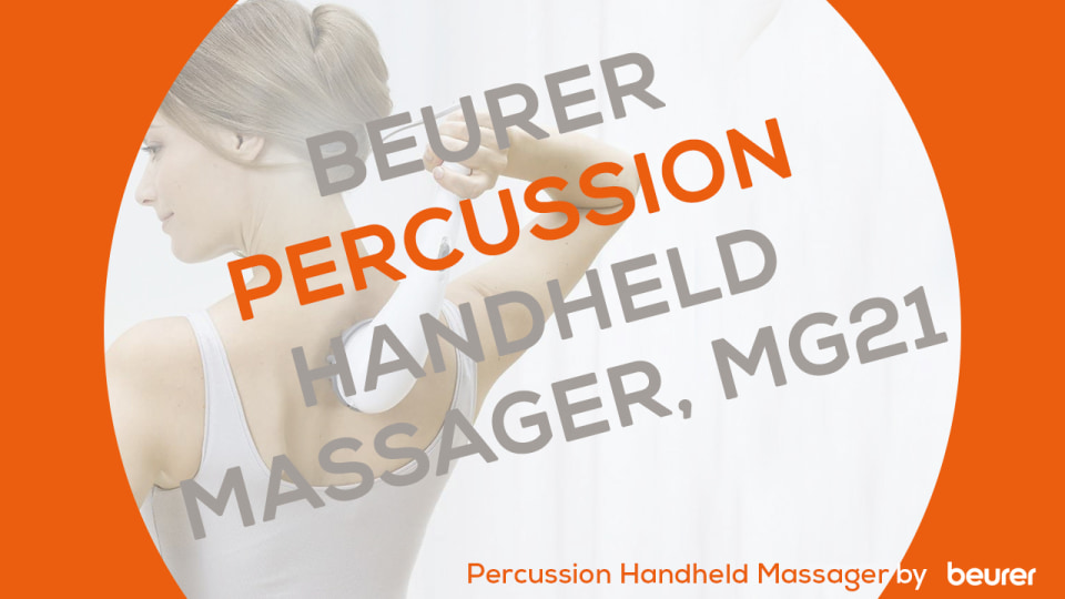 thumbnail video image 2 of Beurer Handheld Electric Vibrating Massager for Deep Tissue Massaging, 3 Massage Attachments, MG21, 2 of 10