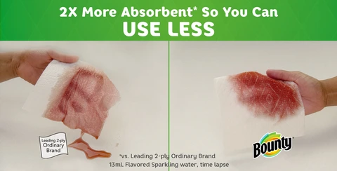2x more absorbent, so you can use less