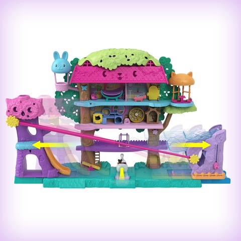 infrastruktur helvede Gå ud Polly Pocket Pollyville Pet Adventure Treehouse Playset | Mattel