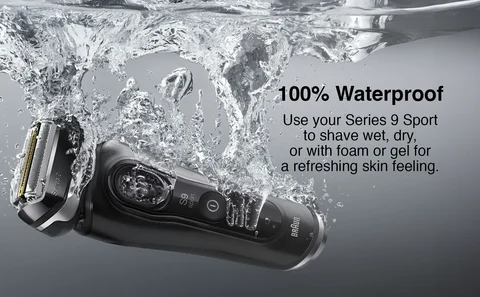 Use your 100% waterproof Braun Series Sport+ 9 shaver to shave wet, dry, or with foam or gel for a refreshing skin feeling.