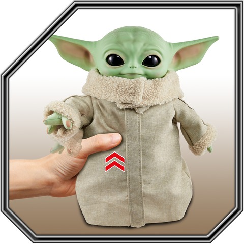 Star Wars The Mandalorian Squeeze & Blink Grogu Plush Toy with Sounds,  Blinking & Hand Motion 