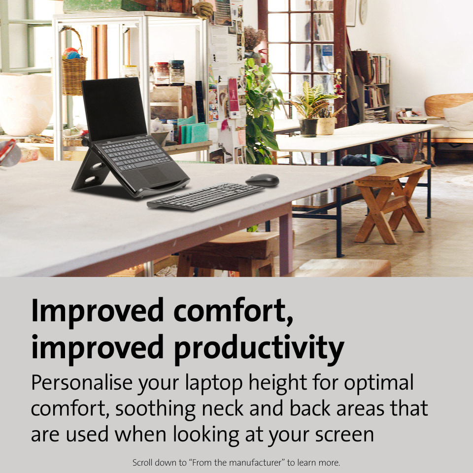 Kensington SmartFit Easy Riser - Laptop cooling pad - 17-inch - black