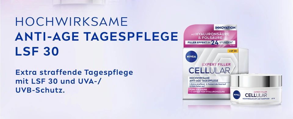 NIVEA Cellular Expert Filler Anti-Age Nachtcreme – 50 Ml, Mit Hyaluron & Folsäure Für Straffe Haut