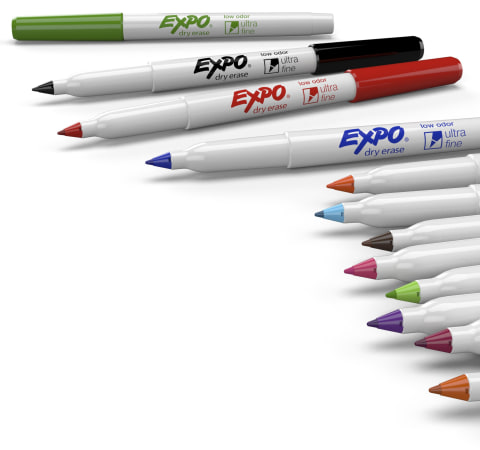 Expo Ultra Fine Tip Dry Erase Markers, Low Odor, Assorted Colors