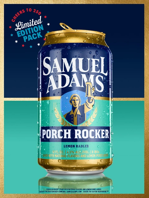 Samuel Adams Porch Rocker Lemon Radler Seasonal Beer Bottles - 6