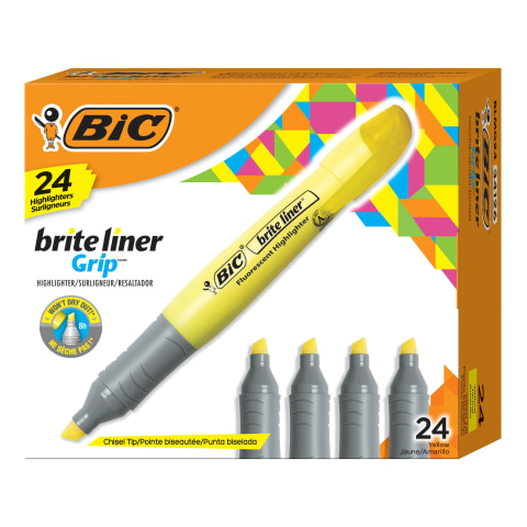 BIC Highlighter Grip Surligneurs Pointe Biseautée