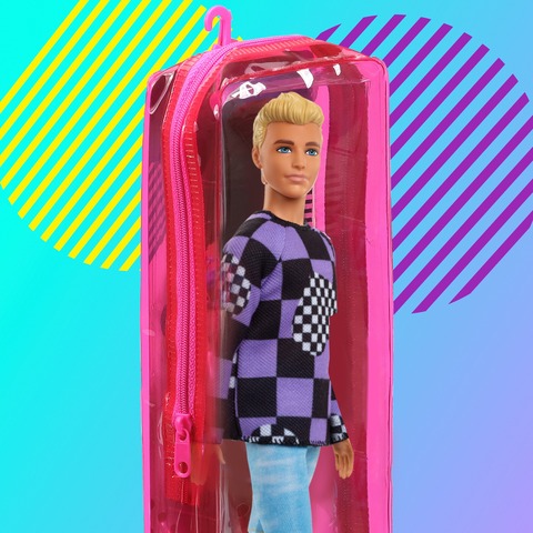  Barbie Fashionistas Ken Fashion Doll with Twisted Black Hair,  Orange Athletic Jersey, Shorts & White Sneakers : Toys & Games