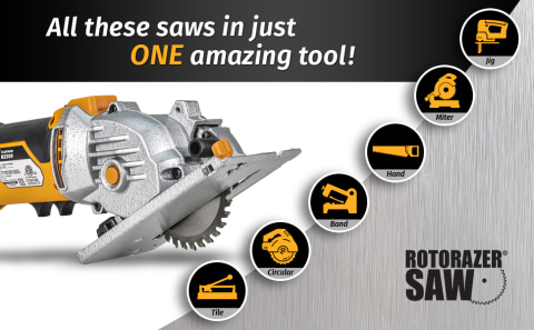 Rotorazer Compact Circular Saw Set with Blades, Dust Collector & Case, As  Seen On TV 