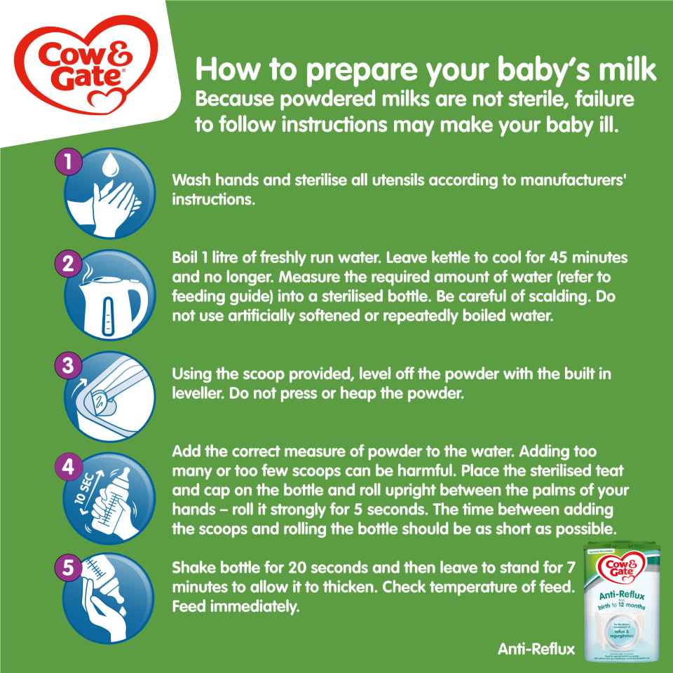 cow and gate reflux milk