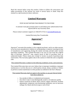 View Aquverse US Warranty PDF