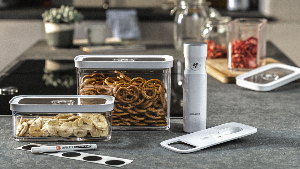 thumbnail video image 2 of ZWILLING Fresh & Save Cube Box, Plastic, Airtight Dry Food Storage Container, 2-pc Small Cube Set, S Container, .34-qt, 2-pc Set, 2 of 12