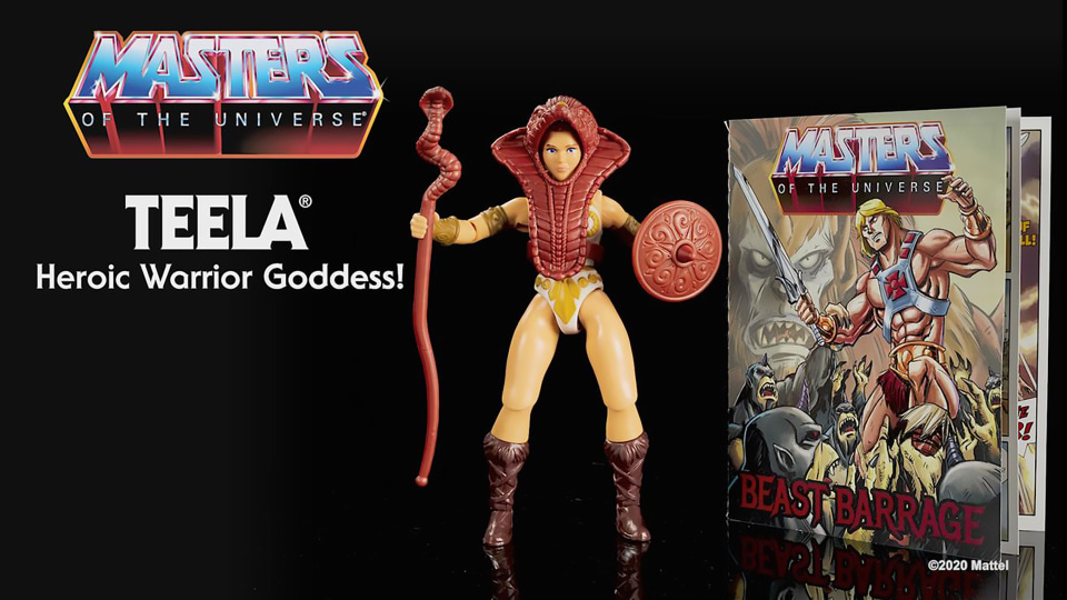thumbnail video image 2 of Masters of the Universe Origins Teela 5.5-in Action Figure, 2 of 7
