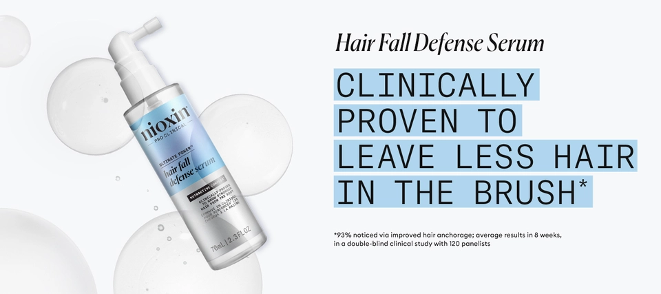 Hair Fall Defense Serum clinically proven to leave less hair in the brush