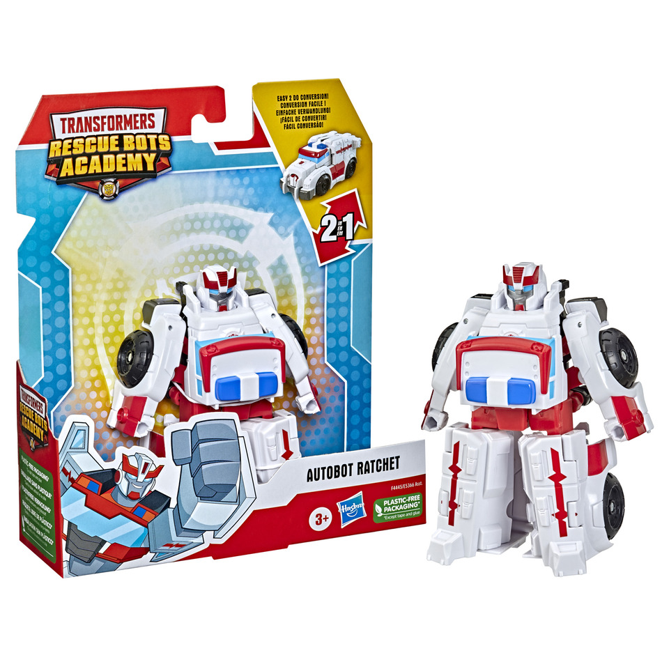 thumbnail video image 2 of Transformers: Rescue Bots Academy Autobot Ratchet Preschool Kids Toy Action Figure for Boys and Girls Ages 3 4 5 6 7 and Up (4.5”), 2 of 6