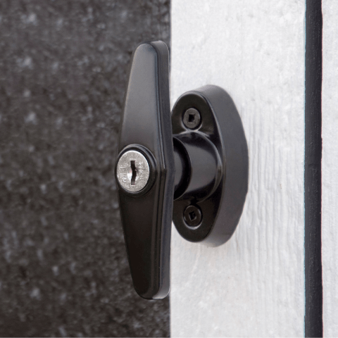 Handle provides easy access when you need it and security when not in use.