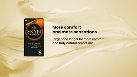 SKYN Elite Large Lubricated Non-Latex Condoms, 12 Count 