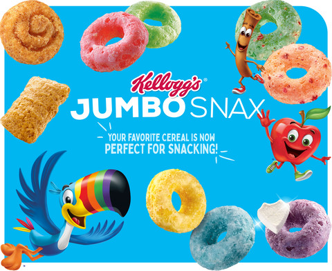 Froot Loops Cereal, Jumbo Snax, Jumbo Size - 30 pack, 0.45 oz packs