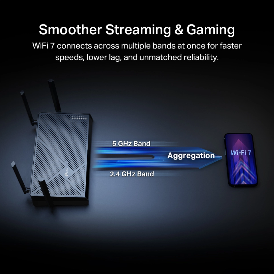 TP Link Archer BE3600 Pro Dual Band Wi Fi 7 Router Black Archer